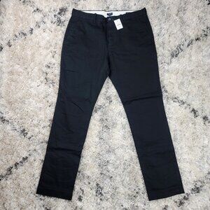 NEW J Crew Pants Men's Size 36x34 Athletic Slim Stretch Chino Twill Cotton Black